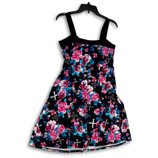 NWT Womens Multicolor Floral Sleeveless Short Fit & Flare Dress Size Large image number 2