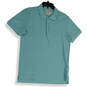 Mens Blue Short Sleeve Collared Side Slit Pullover Polo Shirt Size Large image number 1