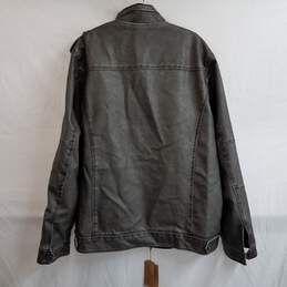 Men's distressed faux leather moto jacket washed black 3XL nwt
