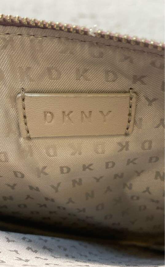 DKNY Stitching Detail Chevron Light Pink Wristlet image number 5