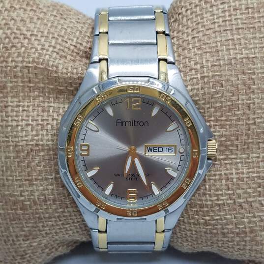 Armitron 37mm Case Classic Two-Tone Diver Design Men's Stainless Steel Quartz Watch image number 2