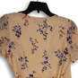 Womens Pink Blue Floral Short Sleeve V-Neck Pullover Wrap Dress Size XS image number 4