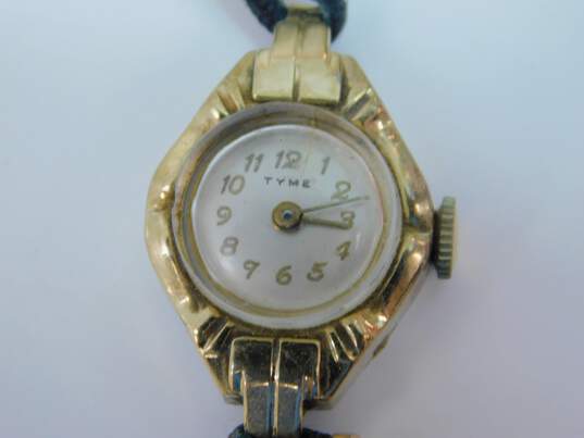 Vintage Wittnauer Tyme Bercona & Rene Gold Tone Women's Dress Watches 143.3g image number 7