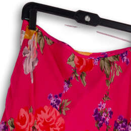 NWT Womens Pink Floral Stretch Knee Length Pull-On A-Line Skirt Size 10