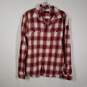 Mens Plaid Collared Long Sleeve Chest Pockets Button-Up Shirt Size Large image number 1
