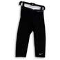 Womens Black Elastic Waist Pull-On Activewear Capri Leggings Size Small image number 1