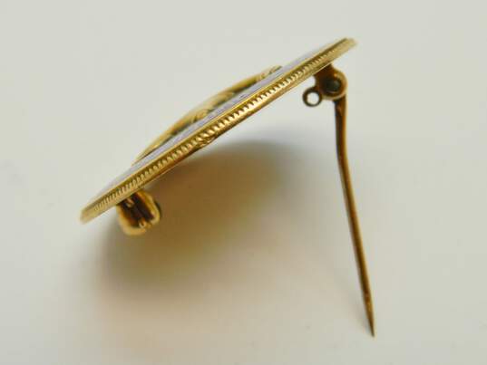 Vintage 10k Yellow Gold Class Brooch Pin 7.0g image number 2