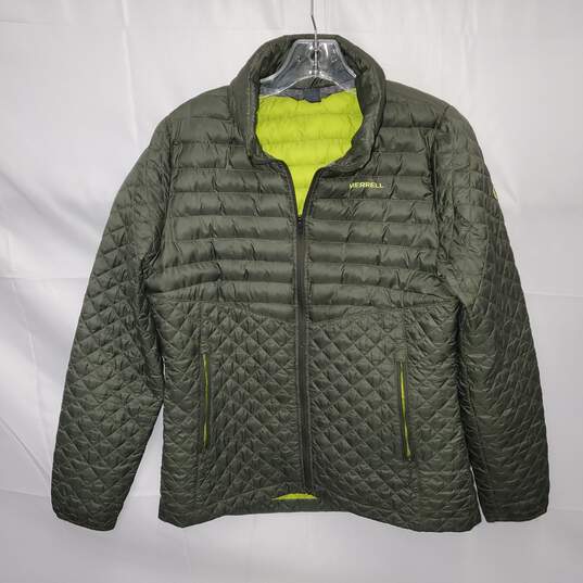 Merrell Green Featherless Full Zip Puffer Jacket Size S image number 1