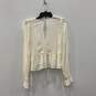 Womens White Daia Textured Long Sleeve Deep V-Neck Blouse Top Size XS image number 2
