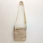 COACH Poppy Gold Signature Print Canvas File Zip Crossbody Bag image number 2