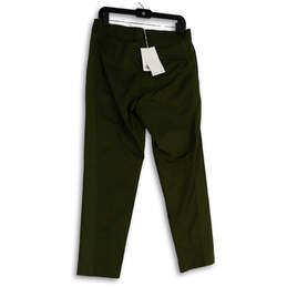 NWT Womens Green Flat Front Slash Pocket Straight Leg Dress Pants Size 32R alternative image