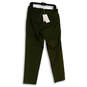 NWT Womens Green Flat Front Slash Pocket Straight Leg Dress Pants Size 32R image number 2