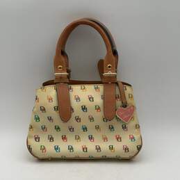 Dooney & Bourke Womens Yellow Inner Pocket Logo Charm Double Handle Handbag