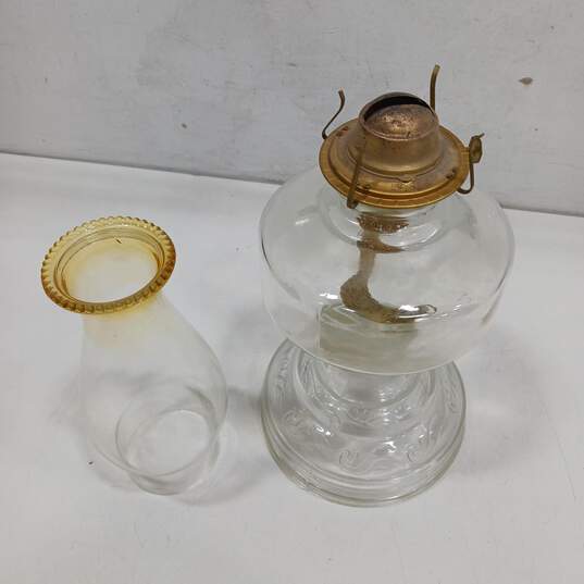 Vintage Hurricane Oil Lamp Clear Glass 18" image number 2