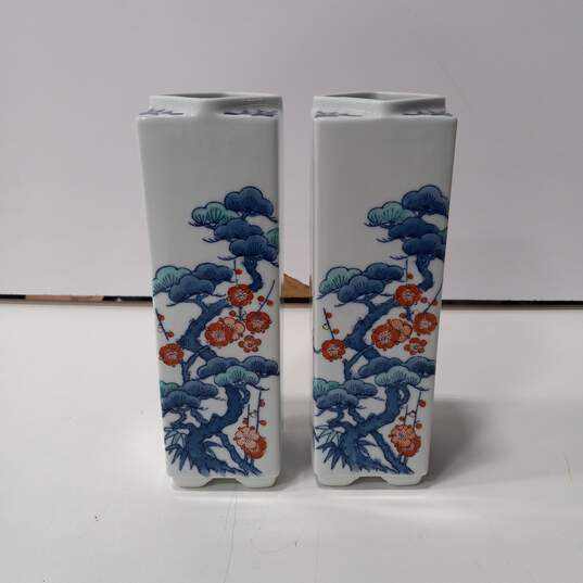 Pair of Japanese Rectangular Vases image number 1