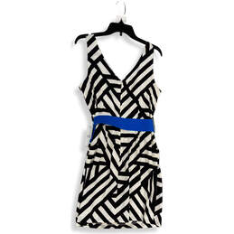 NWT Womens Black White Striped Sleeveless Back Zip Sheath Dress Size 11 alternative image