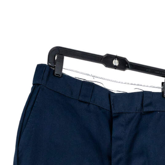 NWT Mens Blue Flat Front Slash Pockets Straight Leg Dress Pants Size 36X30 image number 4