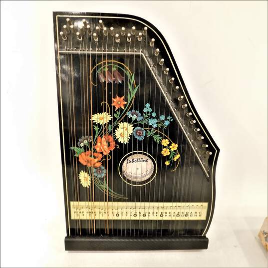 VNTG West German Konzert Salon Harfe Brand Jubeltone Model Zither w/ Original Box and Accessories (Parts and Repair) image number 14