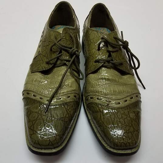 Sio Green Faux Crocodile Oxford Dress Shoes Size 10.5M image number 4