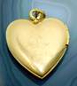14K Gold Etched Textured Scrolled Filigree & Smooth Heart Locket Pendant 4.1g image number 3