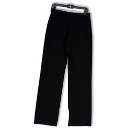 NWT Womens Black Flat Front Slash Pocket Straight Leg Dress Pants Size M alternative image