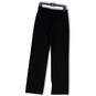 NWT Womens Black Flat Front Slash Pocket Straight Leg Dress Pants Size M image number 2