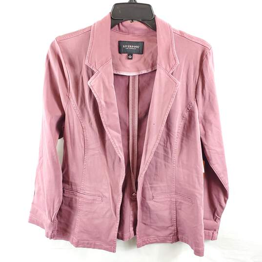 Liver Pool Women Pink Open Front Blazer S NWT image number 1