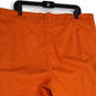 NWT Womens Orange Flat Front Straight Leg Cropped Pants Size 22 image number 4