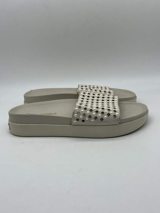 Authentic Womens Kaylee Beige Embellished Slip On Slide Sandals Size 9.5 image number 4