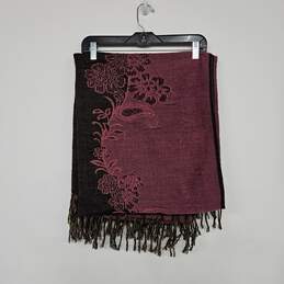Wool Touch Black & Pink Floral Scarf alternative image