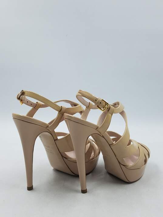Authentic Miu Miu Beige Patent Platform Sandal W 7.5 image number 4