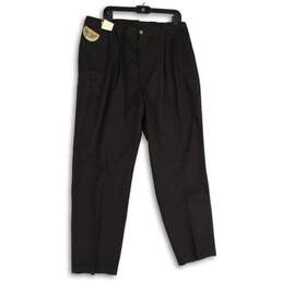 NWT Wrangler Timber Creek Mens Black Pleated Straight Leg Dress Pants Size 38X30