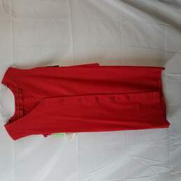 Warren Petites Red Sleeveless Button Down Midi Dress