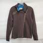 Title Nine Moto Style WM's Dark Brown Wool Full Zip Sweater Size L image number 1