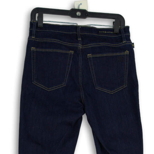 Womens Blue Denim Pockets Medium Wash Slim Fit Skinny Leg Jeans Size 10L image number 4