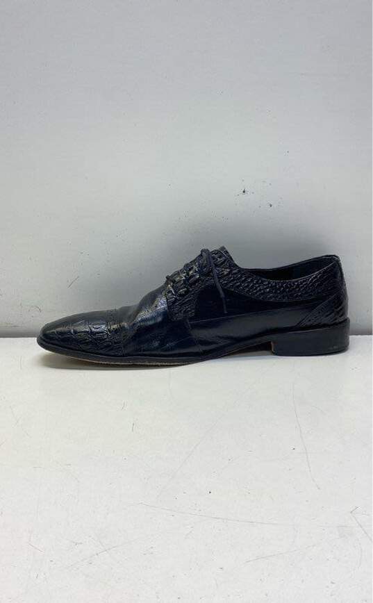 Stacy Adams Mens Derby Black Leather Croc Print Round Toe Lace Up Shoes Size 13 image number 2