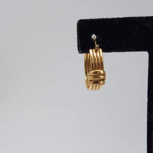 14k Gold Tubular Hoop Earrings 3.6g image number 4