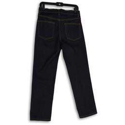 Womens Dark Blue Denim Dark Wash Button Fly Straight Leg Jeans Size 25 alternative image