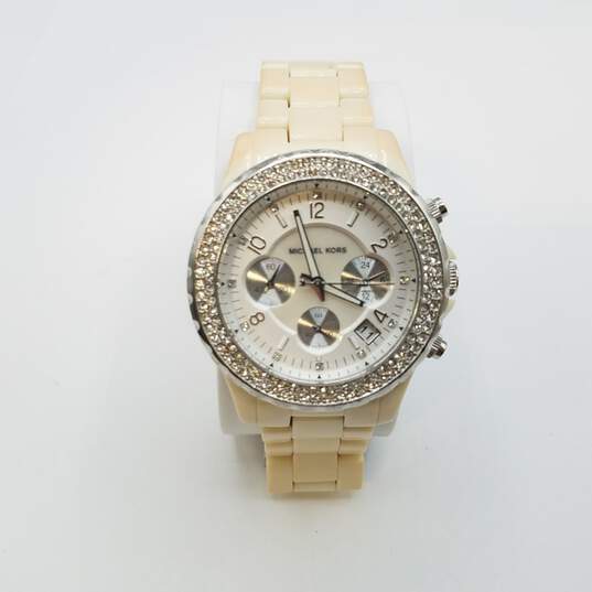 Michael Kors 40mm Crystal Bezel Chronograph Unisex Quartz Watch image number 3