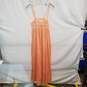 VTG Annique By Rosa Puleo WM's Peach Lace Chiffon Maxi Strap Dress Size SM image number 2