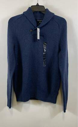 NWT Banana Republic Mens Blue Long Sleeve Tight Knit Pullover Sweater Size Small