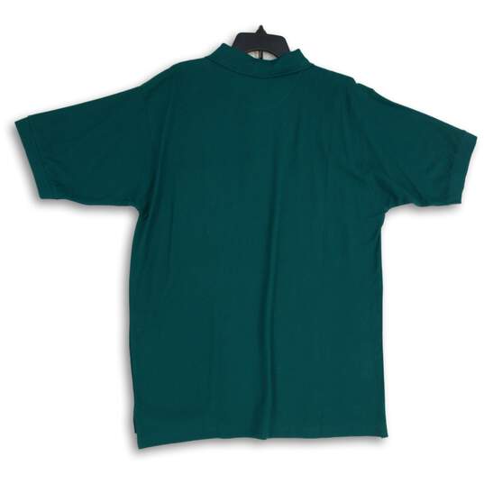NWT Chaps Mens Green Spread Collar Short Sleeve Polo Shirt Size Large image number 2