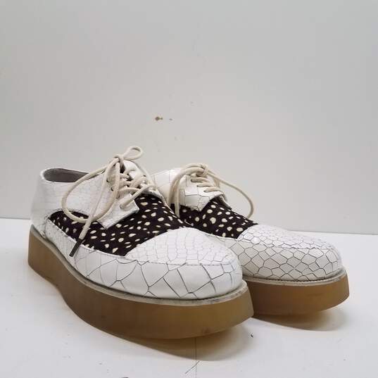 F Troupe Urban Outfitters Croc Embossed Leather Loafers White 8 image number 3
