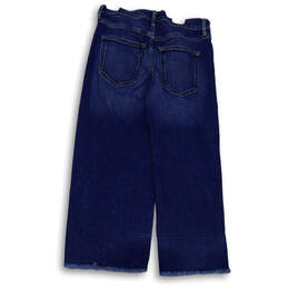 Womens Blue Regular Fit Raw Hem Stretch Denim Wide-Leg Capri Jeans Size 26P alternative image