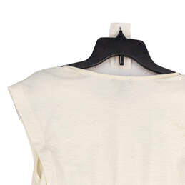 NWT Womens White Sleeveless Round Neck Pullover Blouse Top Size Large