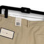 NWT Mens Beige Flat Front Slash Pocket Stretch Classic Chino Shorts Size 16 image number 4