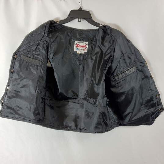 Route66 Men Black Leather Moto Vest sz 42/M image number 3