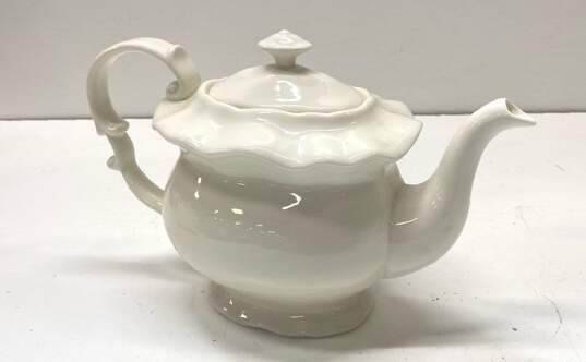 I. Godinger & Co. Tea Pots Lot of 3 Ceramic Ivory White Hot Beverage Tableware image number 5