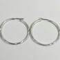 Designer Lucky Brand Silver-Tone Cut Round Shape Fashionable Hoop Earrings image number 3