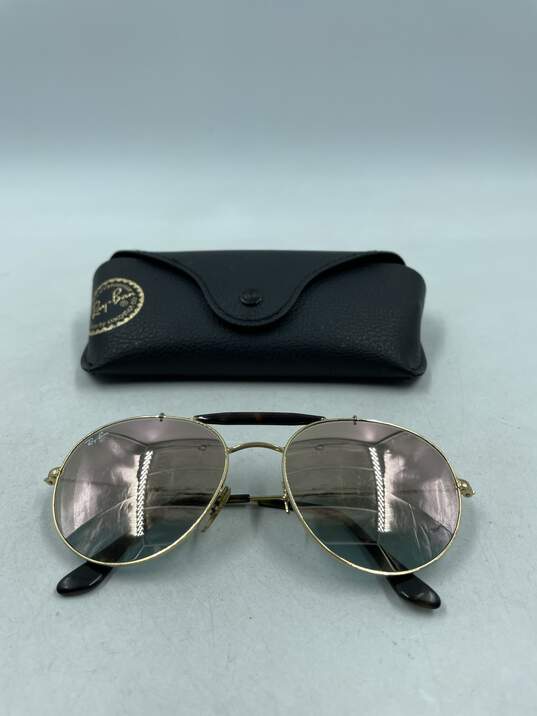 Ray-Ban Gold Pilot Mirrored Sunglasses image number 1